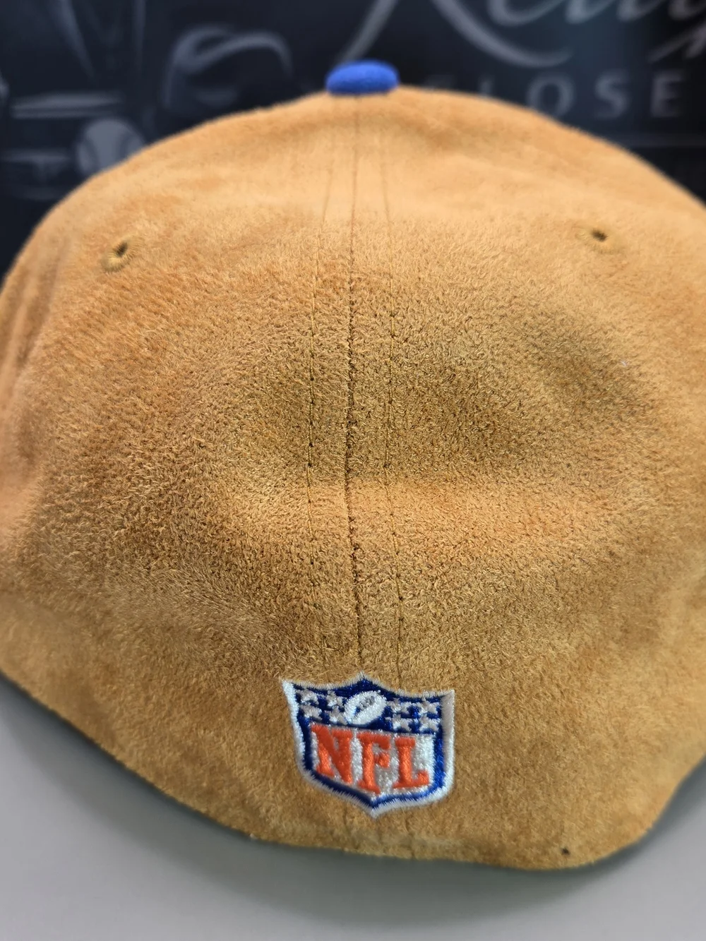 Denver Broncos New Era 59FIFTY Fitted Hat 7 5/8 Suede Orange Throwback Logo NWOT